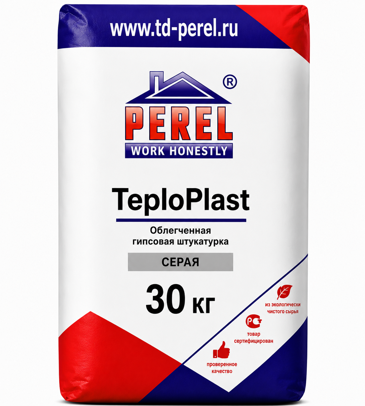 Perel TeploPlast, 30 кг, серая, облегченная гипсовая штукатурка с перлитом Perel TeploPlast, 30 кг, серая, облегченная гипсовая штукатурка с перлитом